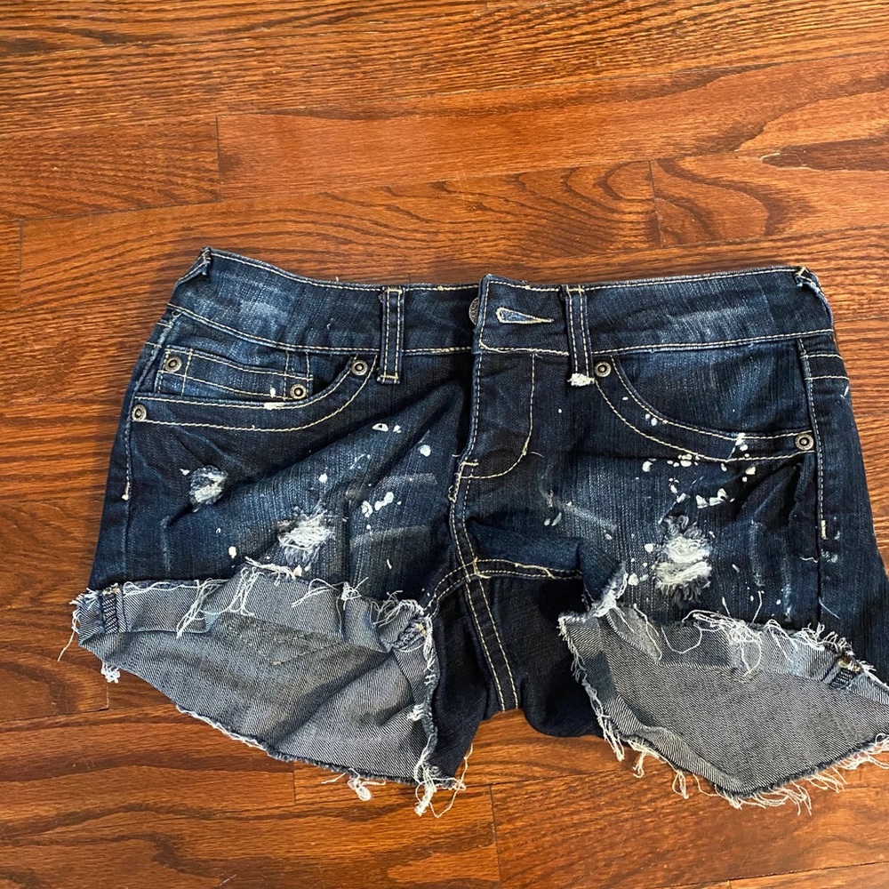 Paint Splattered Jean shorts
